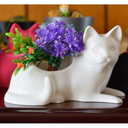 maceta, macetero, planta, gato, 3d